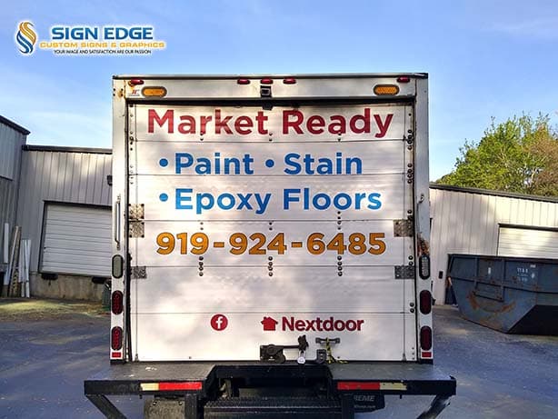 Back of Market Ready Paint Truck Graphics